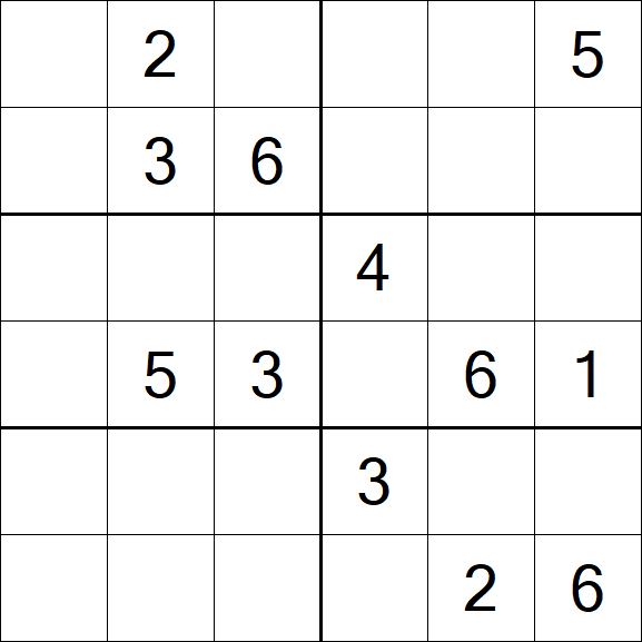 Sudoku 6x6 - Medium