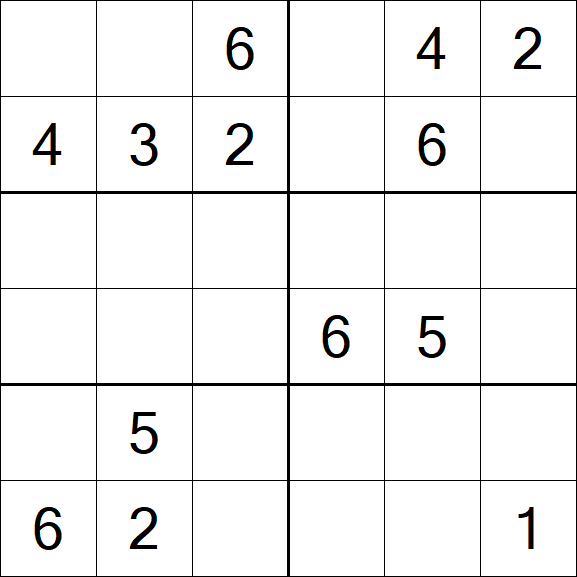 Sudoku 6x6 - Medium
