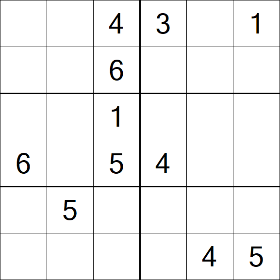 Sudoku 6x6 - Medium