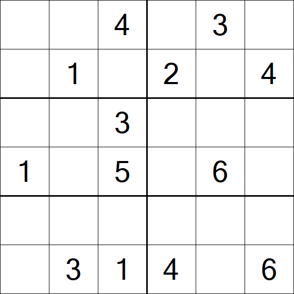 Sudoku 6x6 - Medium