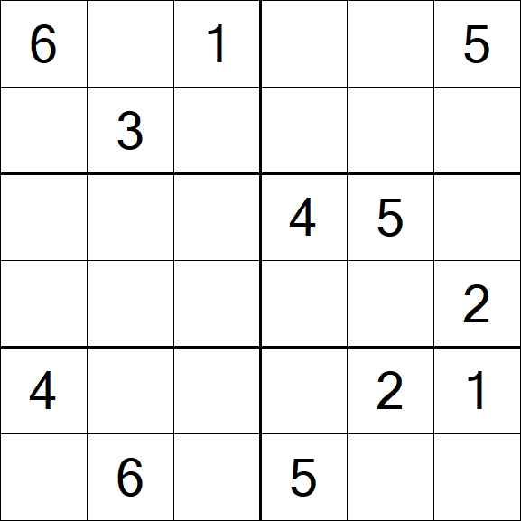 Sudoku 6x6 - Medium