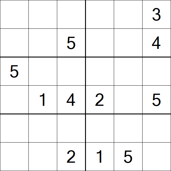 Sudoku 6x6 - Medium