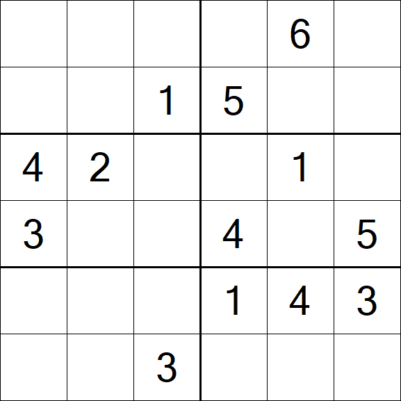 Sudoku 6x6 - Medium