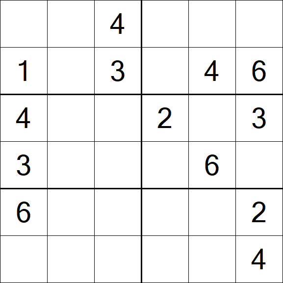 Sudoku 6x6 - Medium