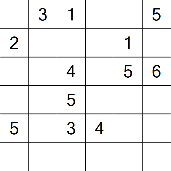 Sudoku 6x6 - Medium