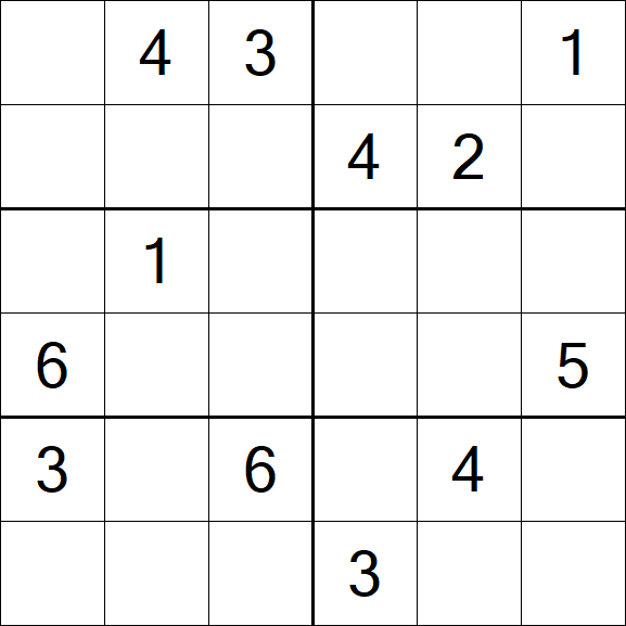 Sudoku 6x6 - Medium