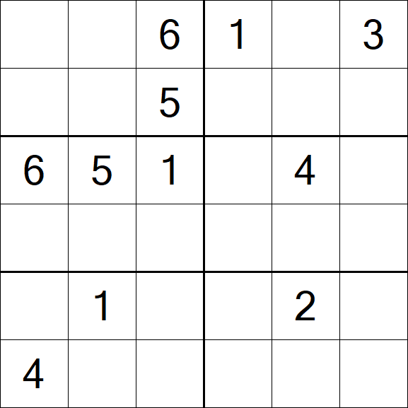 Sudoku 6x6 - Medium