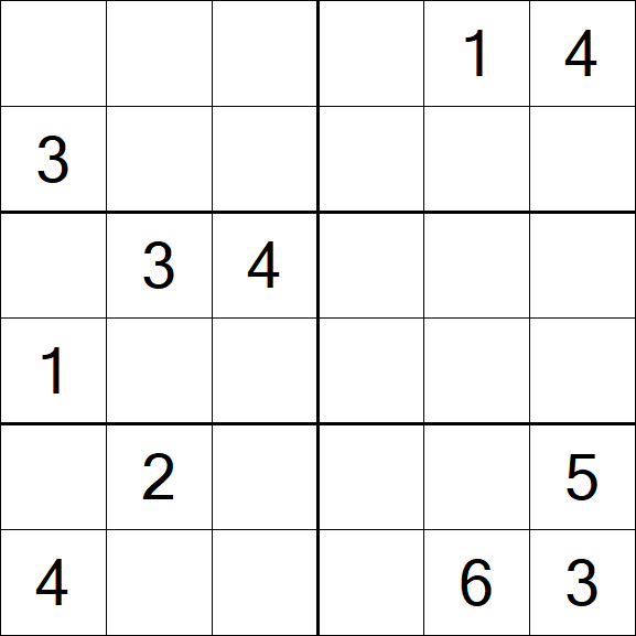 Sudoku 6x6 - Medium