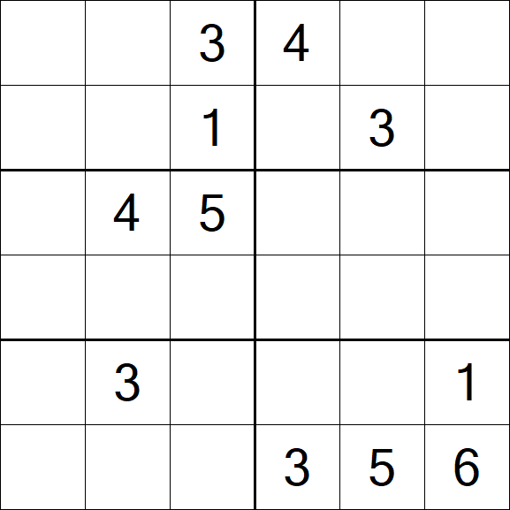 Sudoku 6x6 - Medium