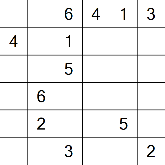 Sudoku 6x6 - Medium