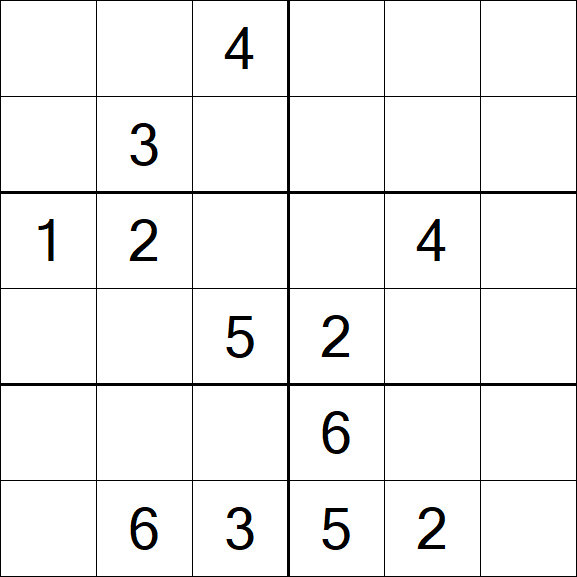 Sudoku 6x6 - Médio