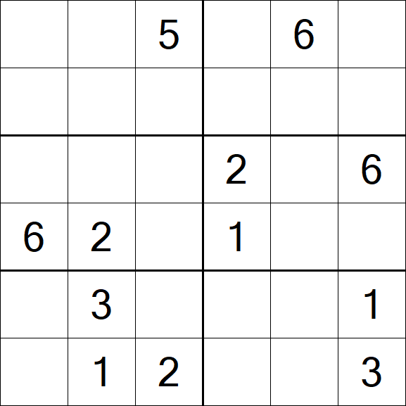 Sudoku 6x6 - Mittel