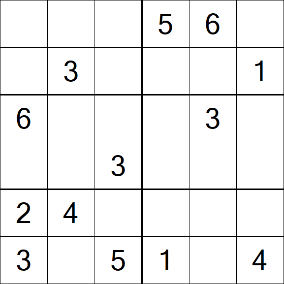 Sudoku 6x6 - Moyen