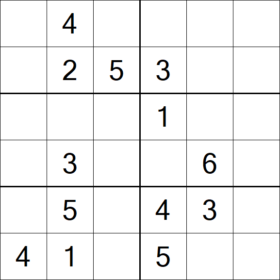 Sudoku 6x6 - Moyen