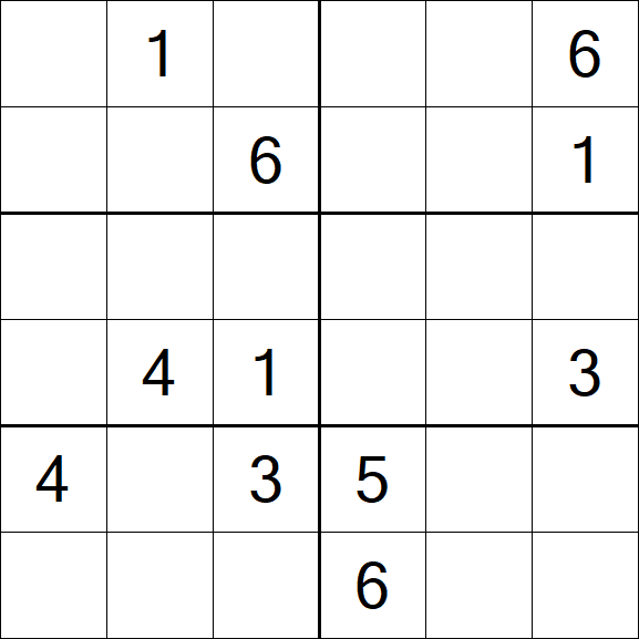 Sudoku 6x6 - Mittel