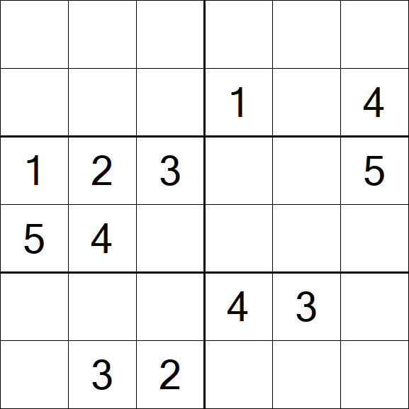 Sudoku 6x6 - Mittel