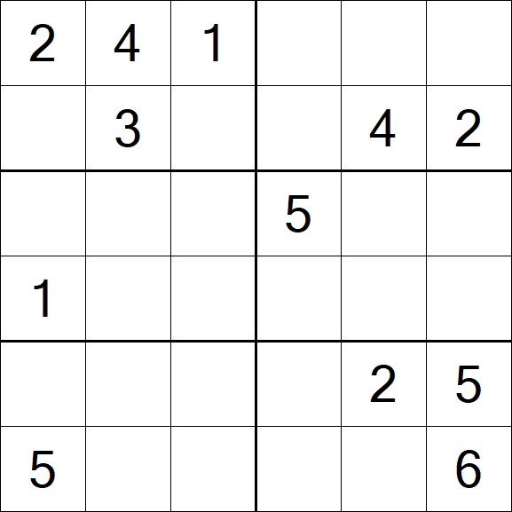 Sudoku 6x6 - Médio