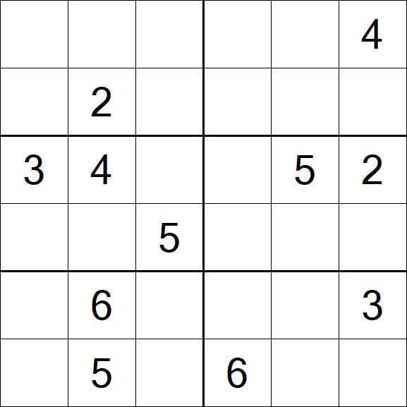 Sudoku 6x6 - Mittel