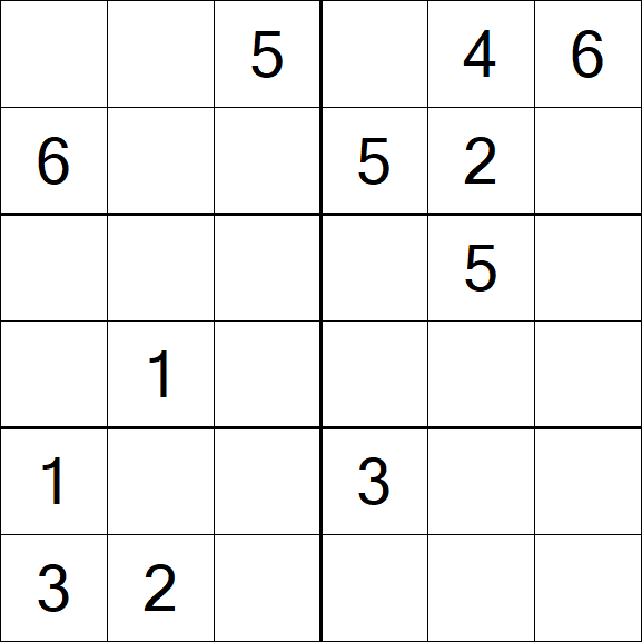 Sudoku 6x6 - Moyen