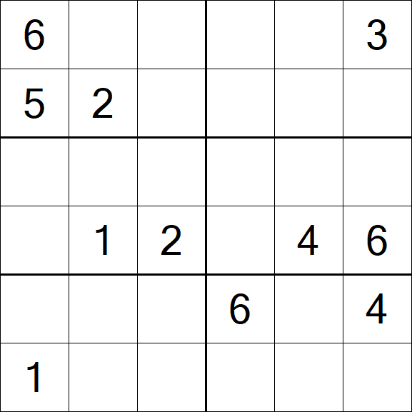 Sudoku 6x6 - Moyen