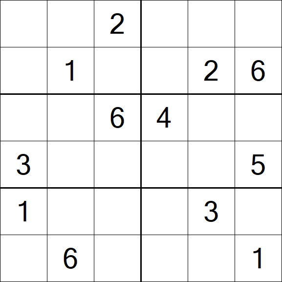 Sudoku 6x6 - Moyen