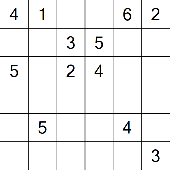 Sudoku 6x6 - Médio