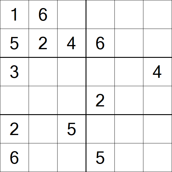 Sudoku 6x6 - Medio