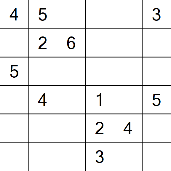 Sudoku 6x6 - Médio