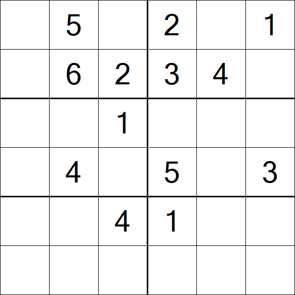 Sudoku 6x6 - Moyen