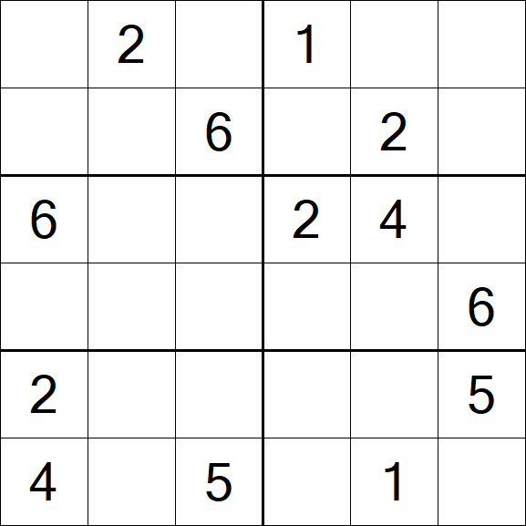 Sudoku 6x6 - Mittel