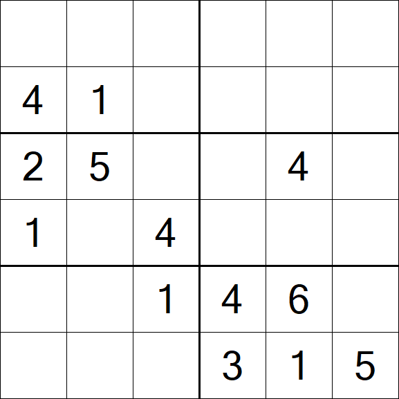 Sudoku 6x6 - Mittel