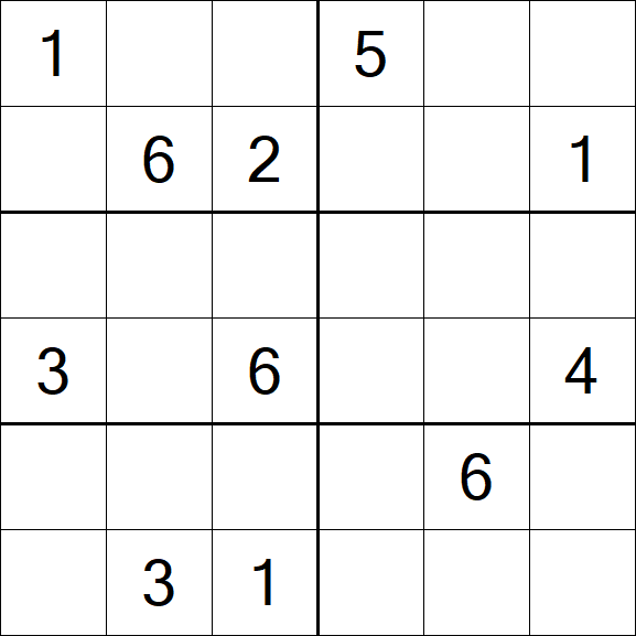 Sudoku 6x6 - Mittel