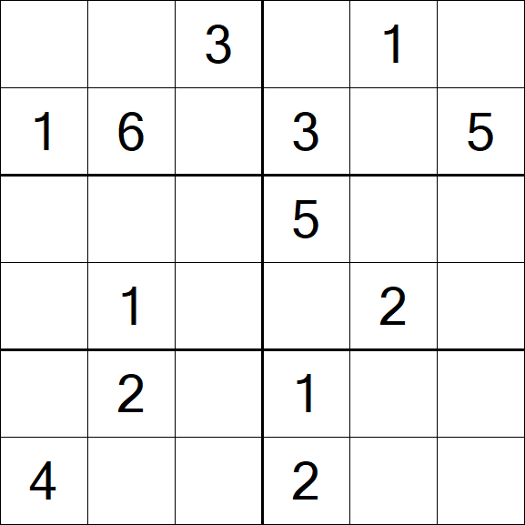 Sudoku 6x6 - Medio