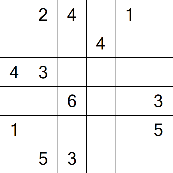 Sudoku 6x6 - Mittel