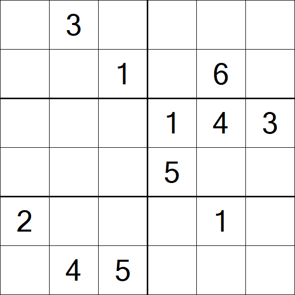Sudoku 6x6 - Medium