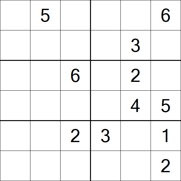 Sudoku 6x6 - Médio
