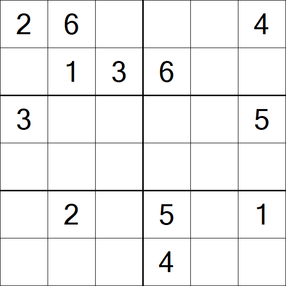 Sudoku 6x6 - Médio