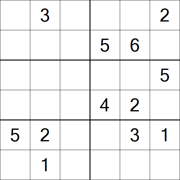 Sudoku 6x6 - Médio