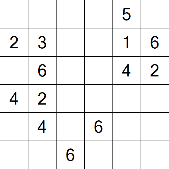 Sudoku 6x6 - Medio