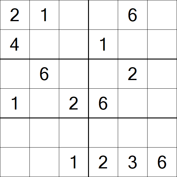 Sudoku 6x6 - Moyen