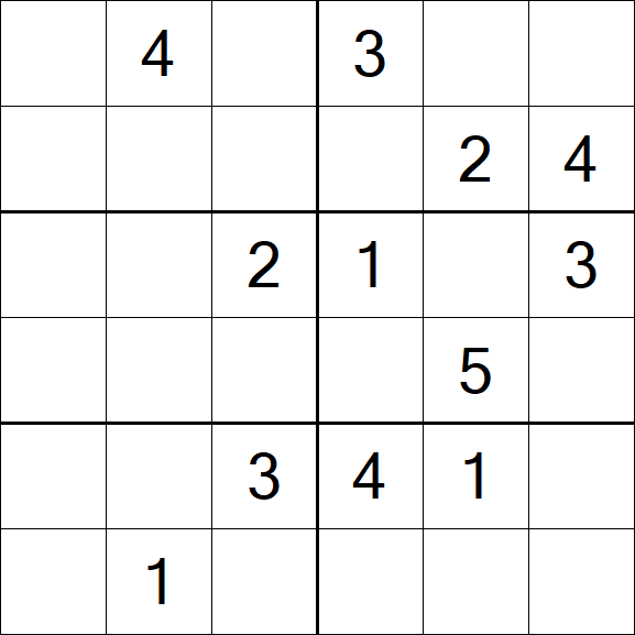 Sudoku 6x6 - Médio