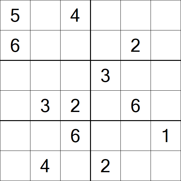 Sudoku 6x6 - Mittel