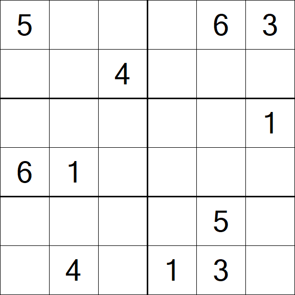 Sudoku 6x6 - Mittel