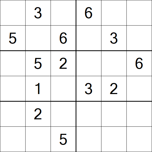 Sudoku 6x6 - Mittel