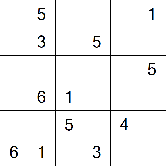 Sudoku 6x6 - Mittel