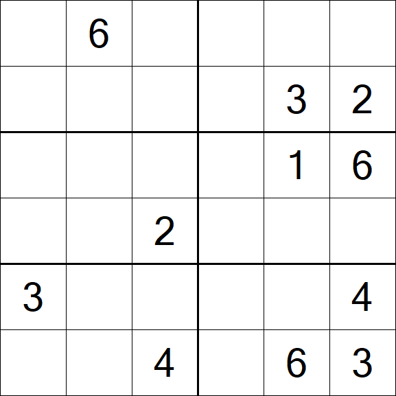 Sudoku 6x6 - Mittel