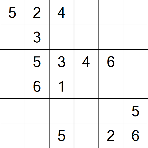 Sudoku 6x6 - Mittel