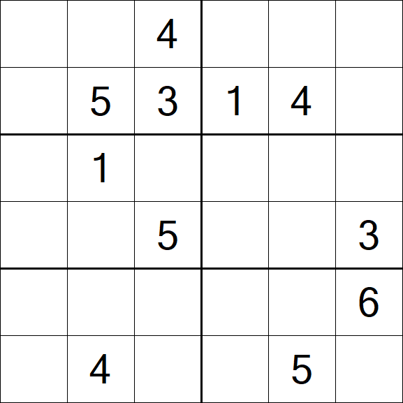 Sudoku 6x6 - Mittel