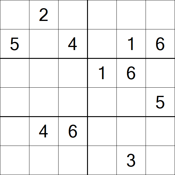 Sudoku 6x6 - Médio