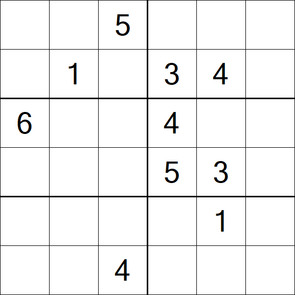 Sudoku 6x6 - Mittel